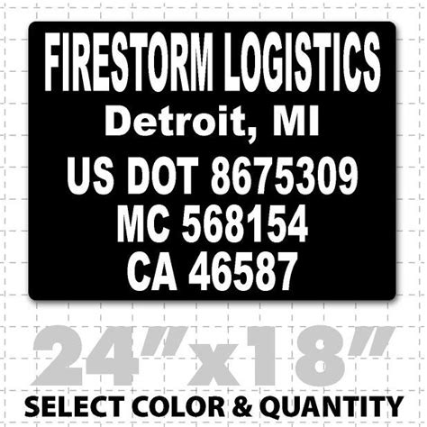 Us Dot Truck Magnets All Truck Numbers On One Vehicle Sign