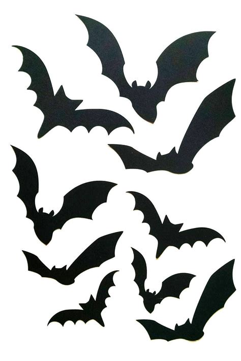 Paper Bat Cutouts 60 Piece Kit Halloween Silhouette Wall