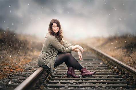 Railway Track Portrait Photography