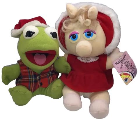 Mcdonalds Christmas Carol ~ Kermit And Miss Piggy Plush ~ Muppet Babies
