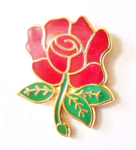 Labour Party Red Rose Pin Badge Enamel Lapel Pin Pin Badges Lapel Pins