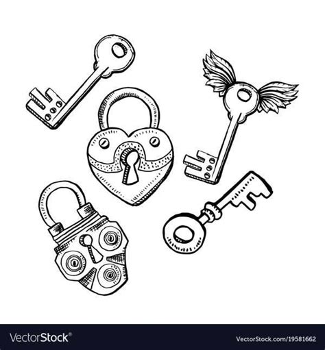 Each lock holder has a slot to place the key in, and an eyelet to attache a steal cable so keys cannot get lost. 12 Drawings Of Locks And Keys Check more at https ...