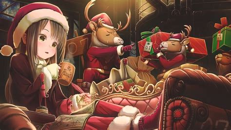 Download 1920x1080 Wallpaper Christmas Anime Anime Girl Full Hd