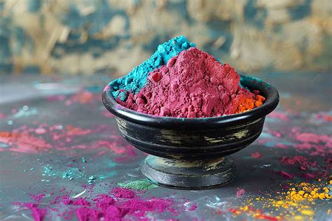 Cute Happy Holi Festival Colorful Gulal With Powder Color For The