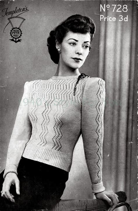 1940s Style For You Free Knitting Pattern 1940s Jumper