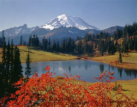 3m4824 Tipsoo Lake And Mt Rainier H Photograph By Ed Cooper
