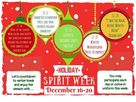 So, don't be mad, but i love to start getting ready for christmas and thanksgiving just a little before each week i go to saturday and sunday at 8:00pm and set what i can up to record!! December 16-20: Holiday SPIRIT Week! - South Loop ...