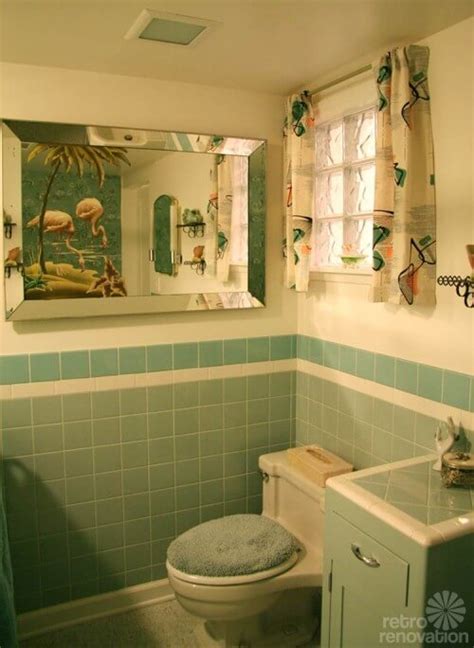 Colorful vintage ceramic tiles wall decoration. Gorgeous blue tile bathroom - vintage style - from scratch!