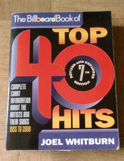 The Billboard Book Of Top 40 Hits By Joel Whitburn 2000 Hardcover