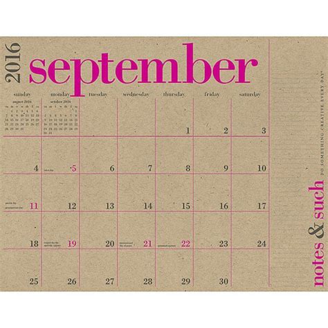 A Calendar With Pink Lettering Is Shown On A Brown Paper Sheet That