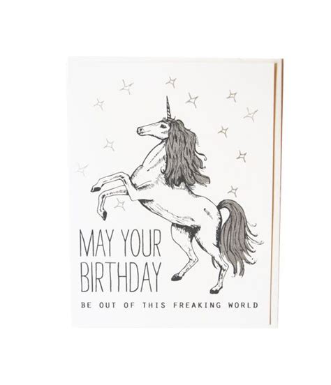 Unicorn Birthday Card Etsy Unicorn Birthday Cards Paper Greeting