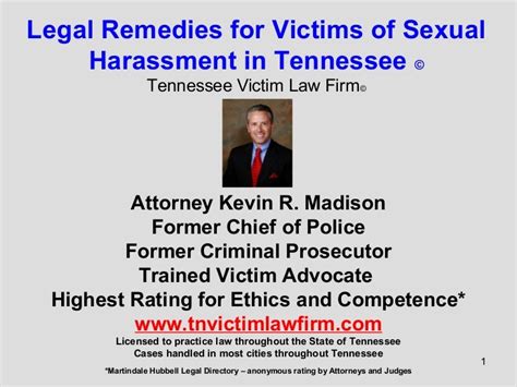 Legal Rights And Remedies Of Victims Of Sexual Harassment In Tennessee