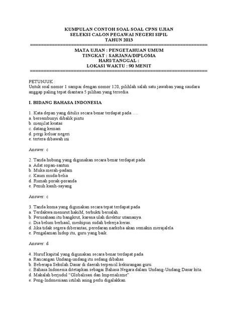 Kegiatan penilaian hasil belajar pada satuan pendidikan merupakan salah satu bentuk atau komponen penting yang harus ada dalam. Contoh Soal Pengetahuan Umum Beserta Kunci Jawaban