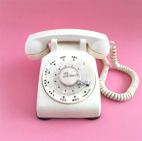 White Rotary Phone Dial Up Telephone Prop Phone Untested Bell