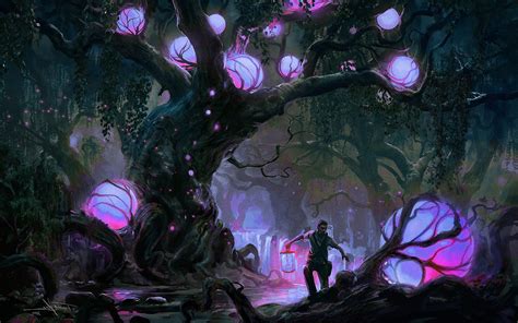 Purple Lights Fantasy Landscape Fantasy Artwork Fantasy Art