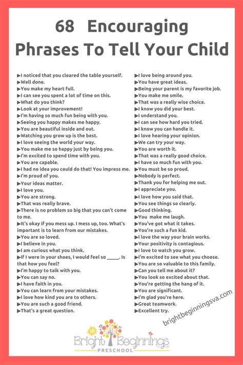68 Encouraging Phrases To Tell Your Child Bright