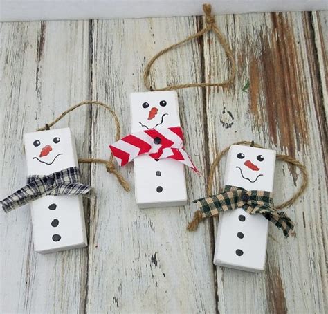Diy Scrap Wood Snowmen Ornaments Home And Garden