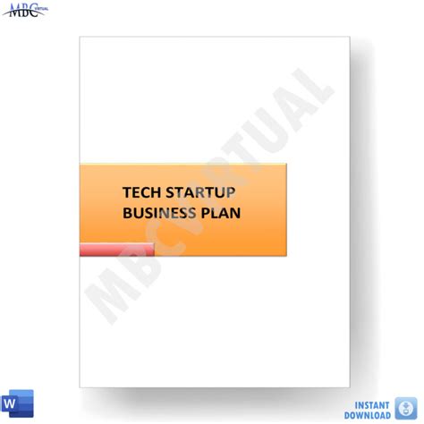 Tech Startup Business Plan Template Mbcvirtual