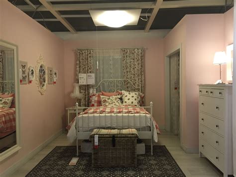 Ikea Showroom Leirvik Bed Hemnes Nightstand And Dresser Pink Walls