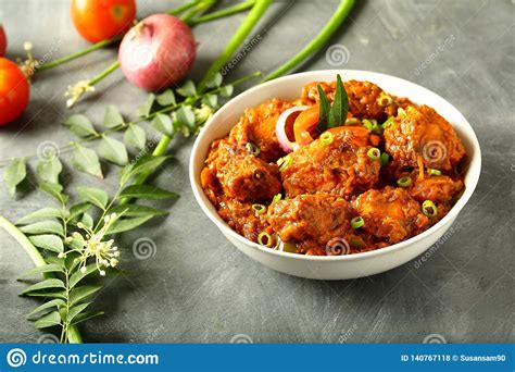 Delicious Homemade Indian Cooking Chicken Roast Stock Photo Image
