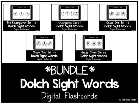 Dolch Sight Words Digital Flashcards Bundle Teaching Resources