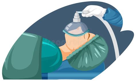 Patient With Anesthesia Mask Stock Vector Illustration Of Patient Hospital