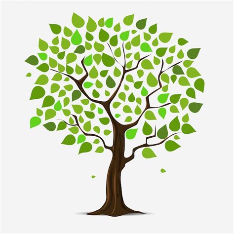 Premium Vector Illustration Of Tree With Green Leaves