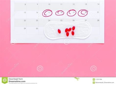 Conceito Do Ciclo Da Menstruação Calendário Da Menstruação Com