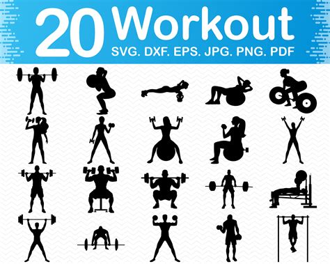 Workout Svg Gym Svg Fitness Svg Files For Cricut Silhouette Etsy