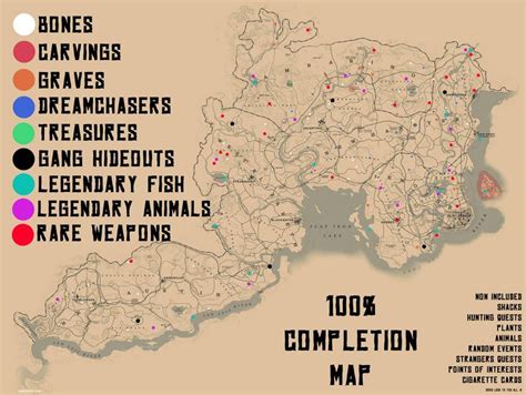 Red Dead Redemption 2 100 Completion Map Red Dead Redemption Art