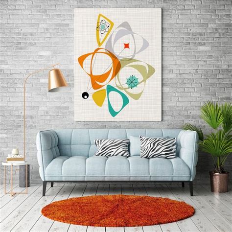 Abstract Mid Century Modern Wall Prints Colorful Midcentury Etsy In
