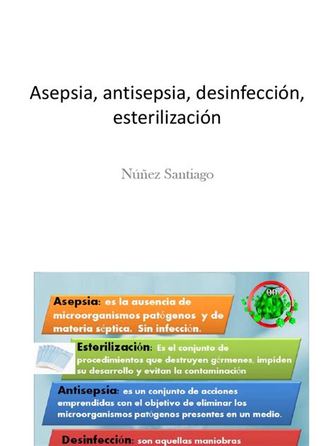 Métodos De Asepsia Antisepsia Desinfección Y Esterilización Pdf