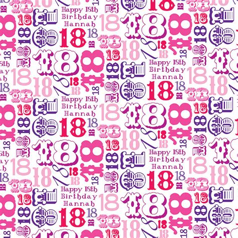 Happy 18th Birthday Wrapping Paper Clip Art Library