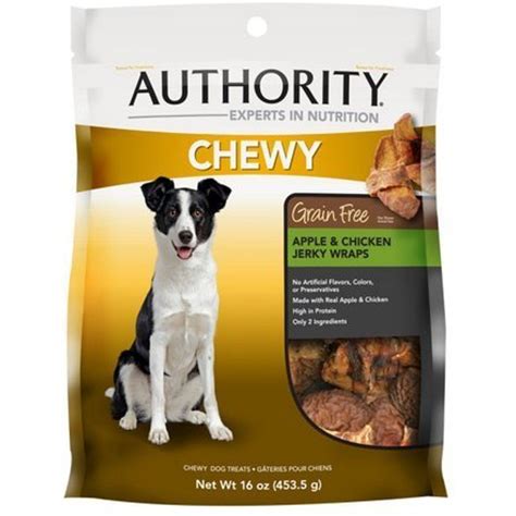 It does not matter if you own a puppy or an. Authority Grain Free Chicken and Apple Wraps Dog Treats ...