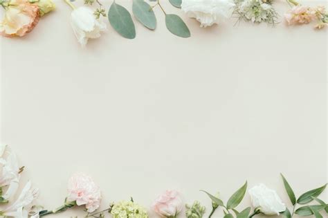 Premium Photo Blank Fresh Flower Pattern Background Template