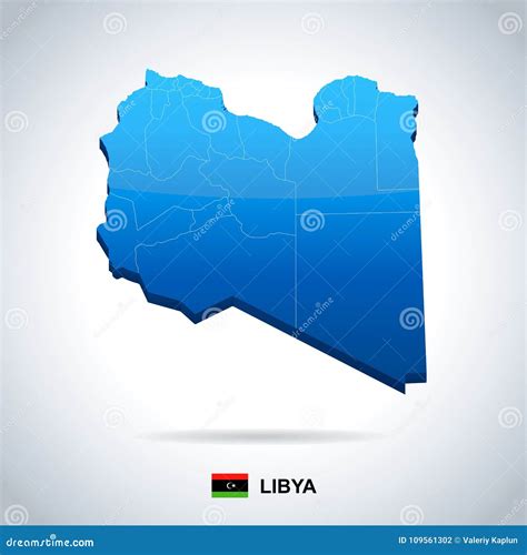 Libya Map And Flag Detailed Vector Illustration Stock Illustration