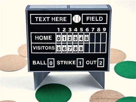 Baseball Scoreboard Favor Box Diy Printable Vintage Etsy Baseball