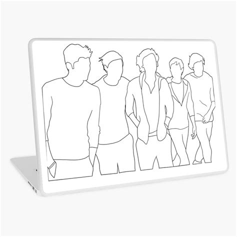 One Direction Outline Laptop Skin By Taylorros4244 Redbubble