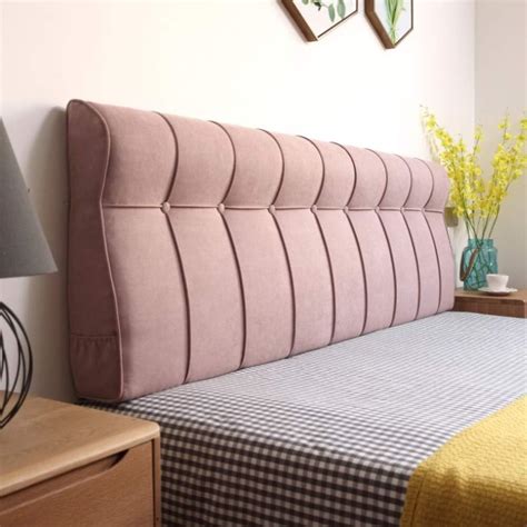 Headboard Cushion Wall Pillow Linen Fabric Bed Backrest Positioning Support Pillow