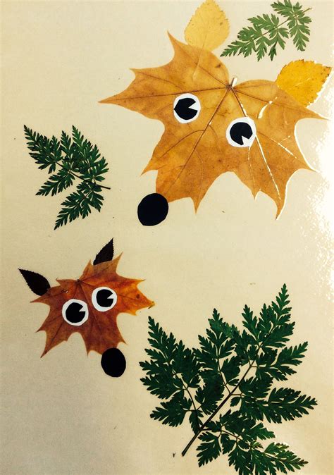 Maple Leaf Foxes Fox Crafts Leaf Crafts Nature Crafts Toddler Art