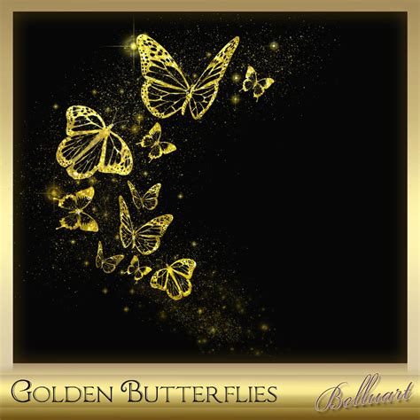 Sparkling Gold Butterfly Light Effect Butterfly Gold Etsy