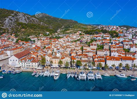View Of The Waterfront Of Hvar Town In Croatia Stock Image Image Of