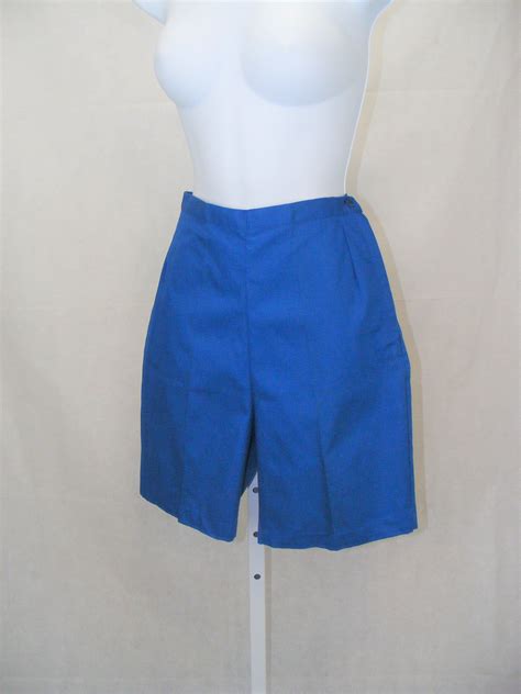1960s Vintage Shorts Deadstock Jeanie Royal Blue Cotton Jamaica Shorts