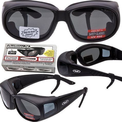 Transition Photochromic Lens Motorcycle Sun Glasses Fit Over Rx Glasses Choice Ebay