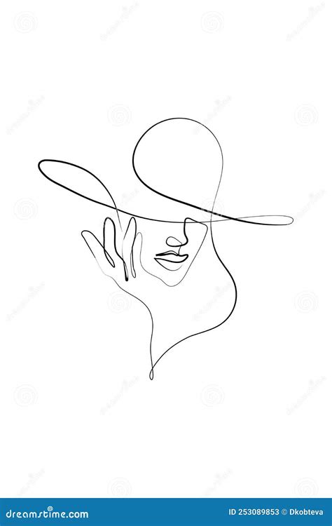 Woman Face One Line Drawing Stock Vector Illustration Of Line Face