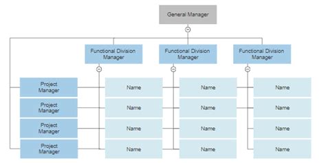 Four Types Of Organizational Charts Functional Top Down Flat