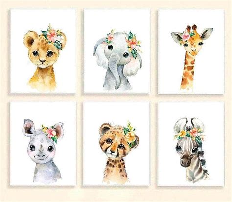 Meerkat Print Watercolor Baby Animals Nursery Print Girl Etsy