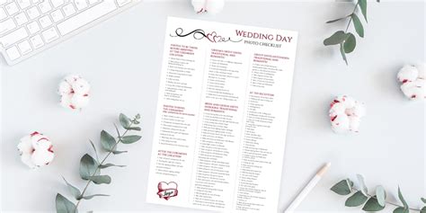Wedding Photography Checklist 5 Free Printable Templates
