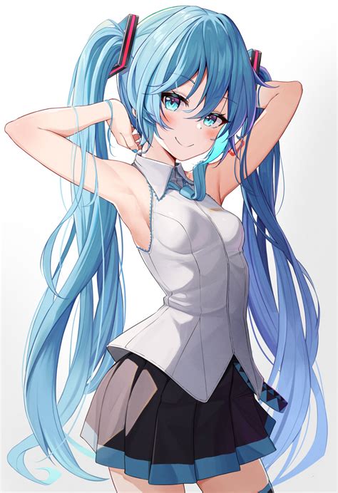 Safebooru 1girl Absurdres Armpits Arms Behind Head Arms Up Bare Arms
