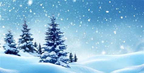 Winter Landscape With Christmas Trees Stock Image Image Of Calm